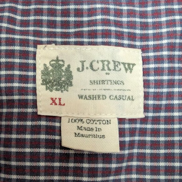 J. Crew Long Sleeve Button Down White, Blue and Red Checked Shirt - Picture 3 of 11